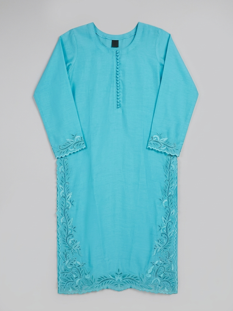 Neelambar | Sky Blue 3-Piece Tussar Silk Suit image 2