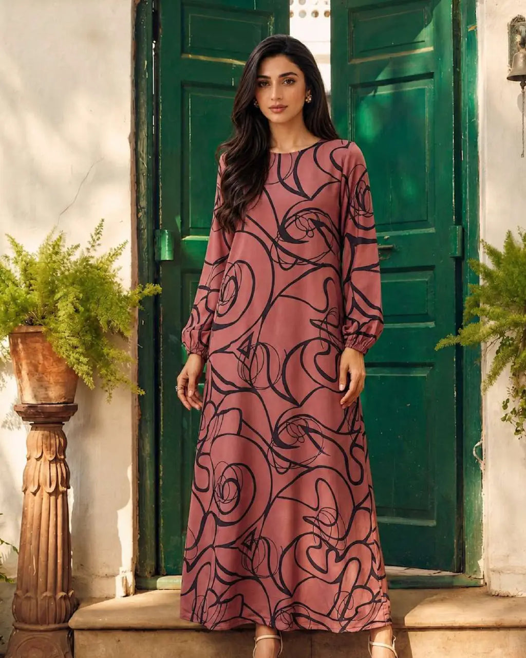 Partywear Dress Pink Zebra image 0
