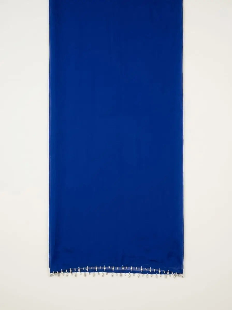 Noor-e-Neel | Royal Blue Tussar Silk 3-Piece image 3