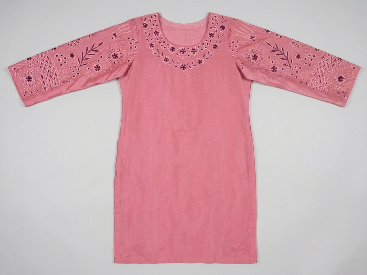 Gul-Ara | Blush Pink Tussar Silk 3-Piece Suit image 1