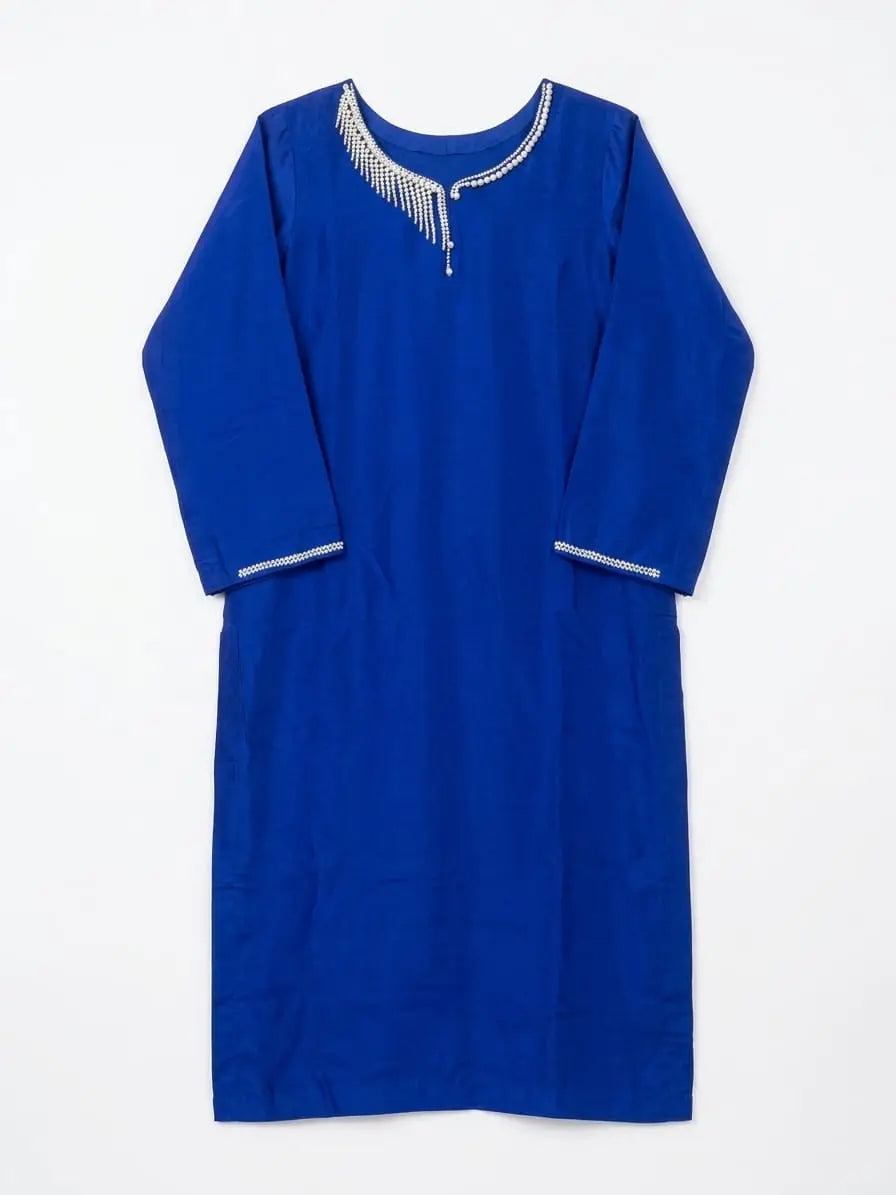 Noor-e-Neel | Royal Blue Tussar Silk 3-Piece image 1