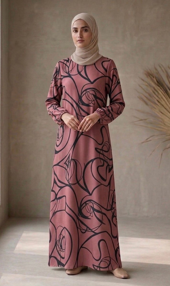 Partywear Dress Pink Zebra image 2