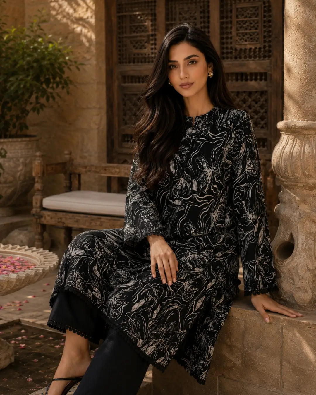 Formal Kaftan Shirt Black image 0
