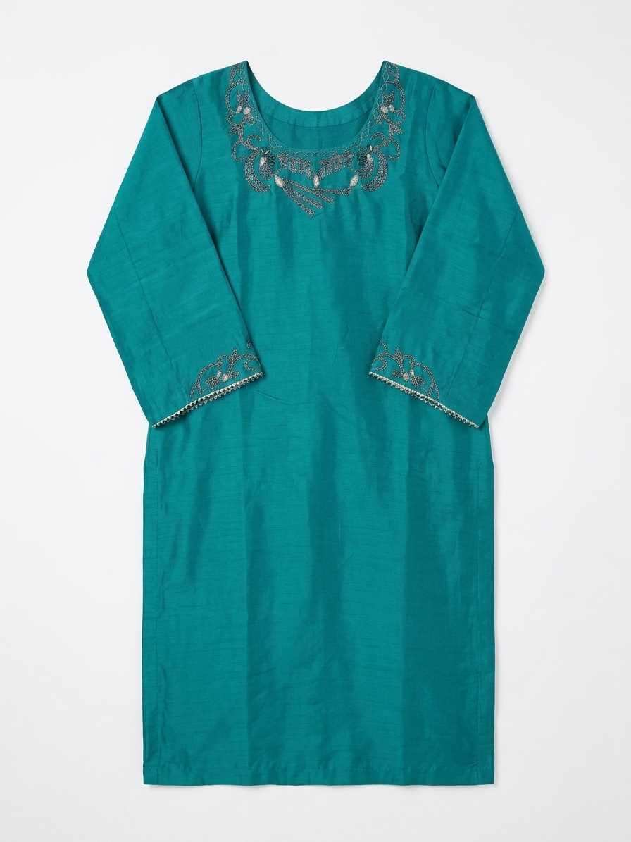 Firdausi | Emerald Green Tussar Silk 3-Piece Suit image 1