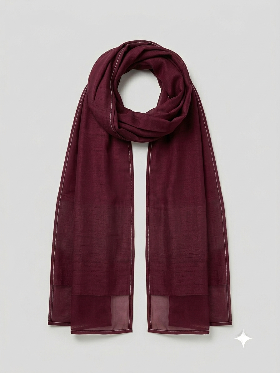Anaar Zaib | Deep Maroon Tussar Silk 3-Piece image 3