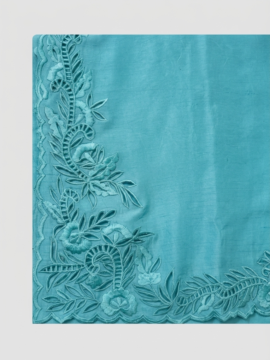 Neelambar | Sky Blue 3-Piece Tussar Silk Suit image 3