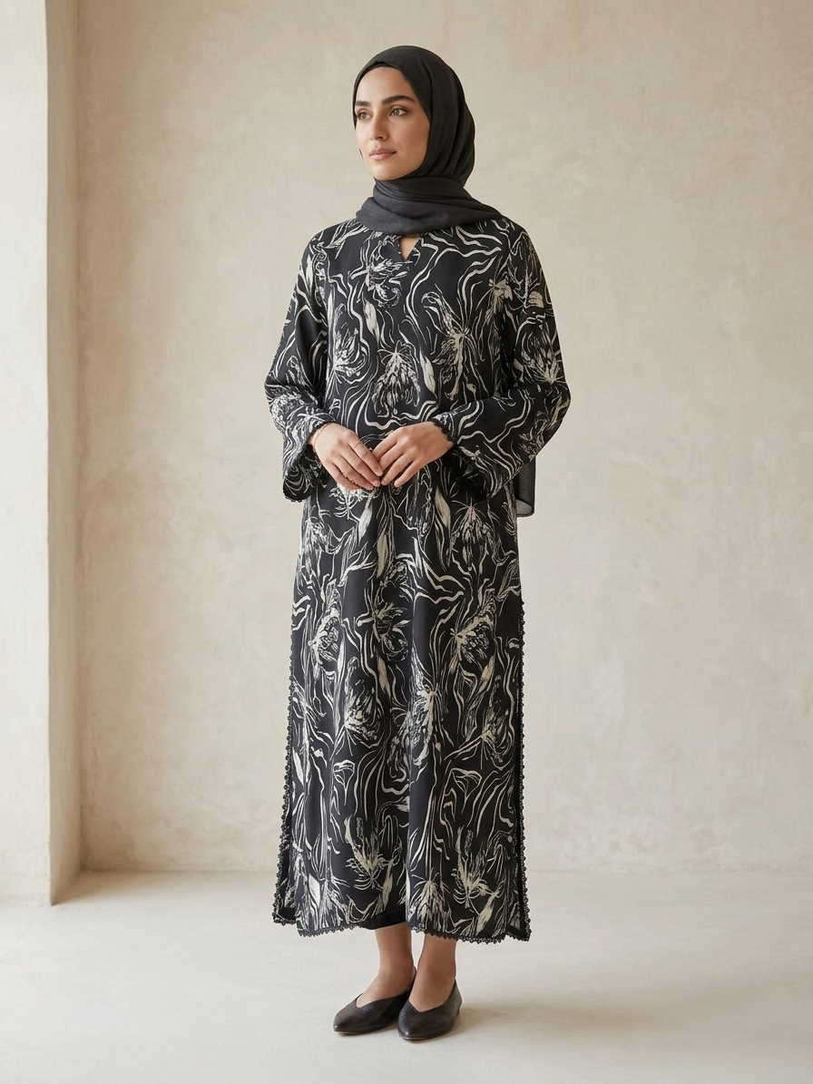 Formal Kaftan Shirt Black image 2