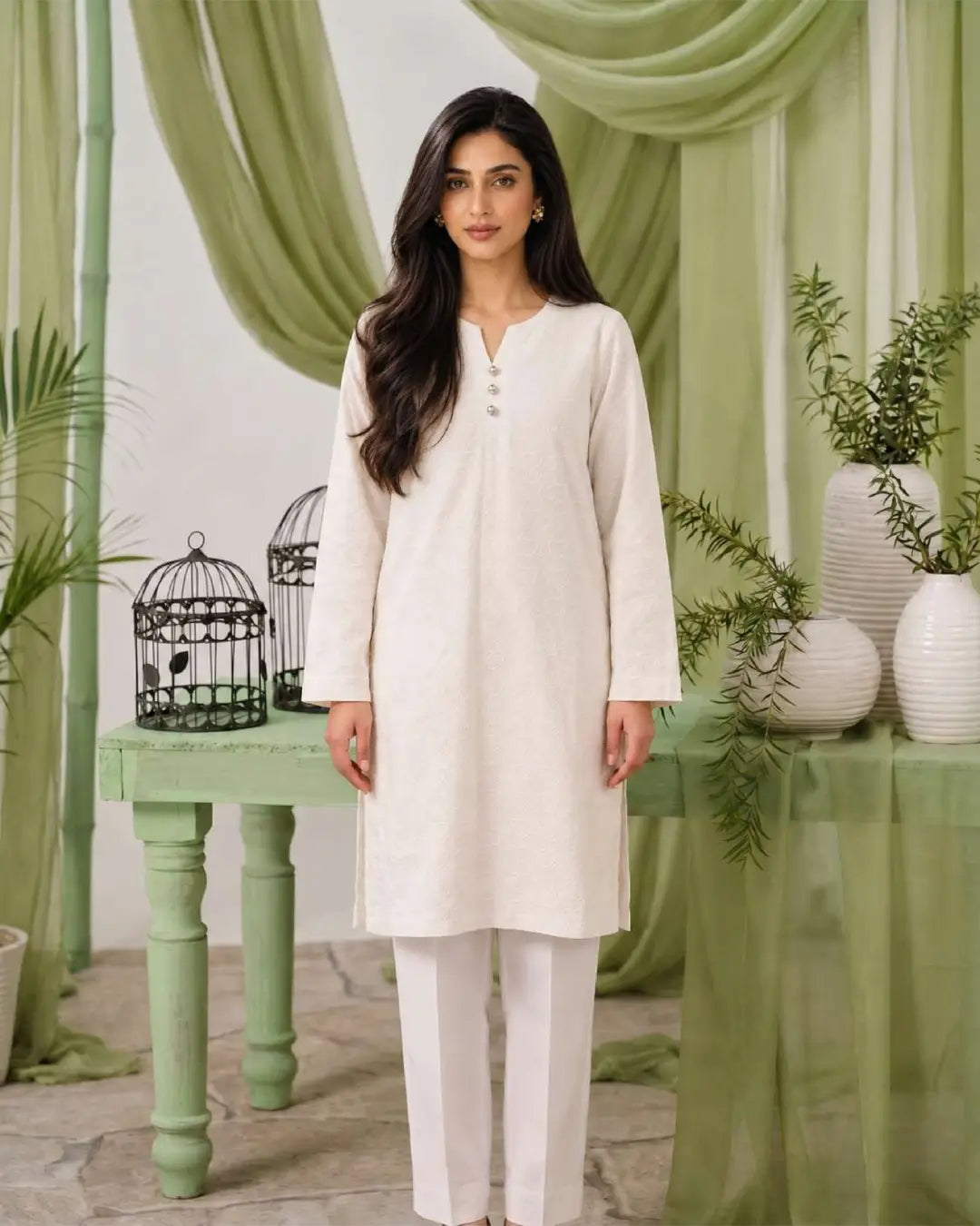 Chickenkari Co-ord White - M image