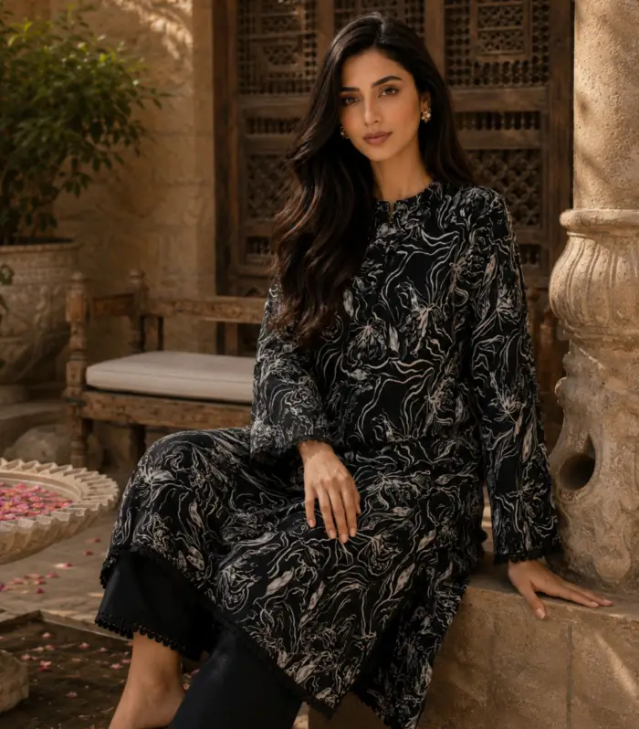Formal Kaftan Shirt Black