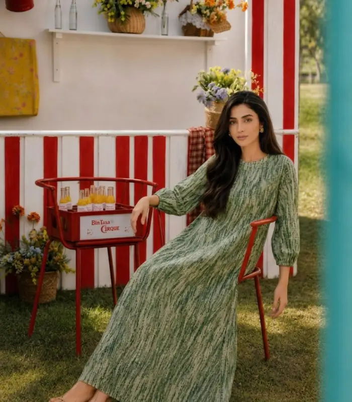 Partywear Dress Green