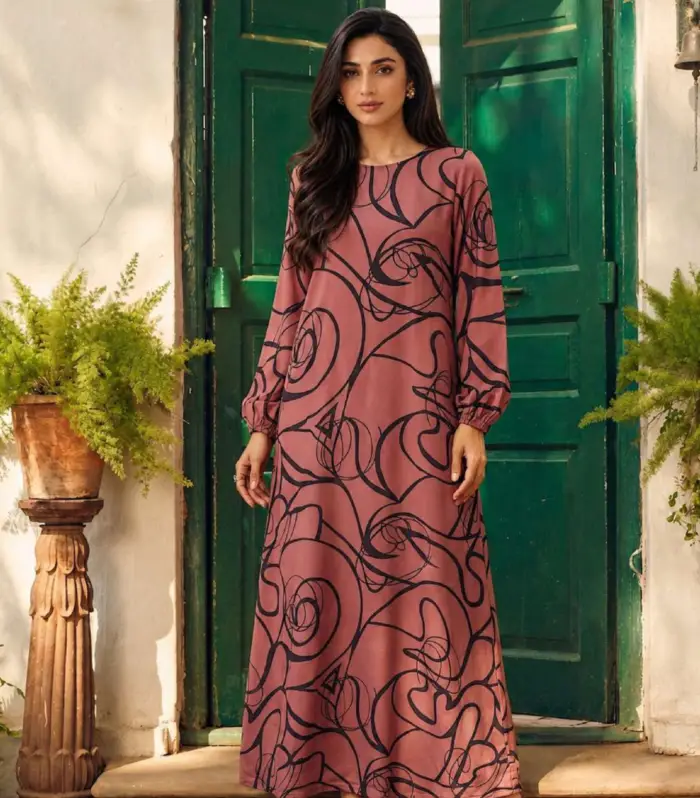 Partywear Dress Pink Zebra