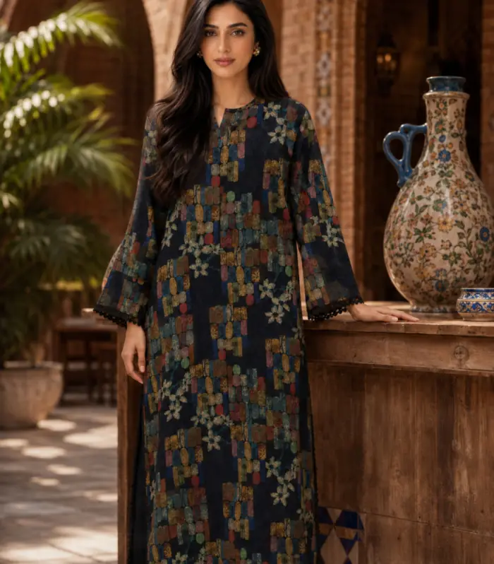 Formal Kaftan Shirt Blue