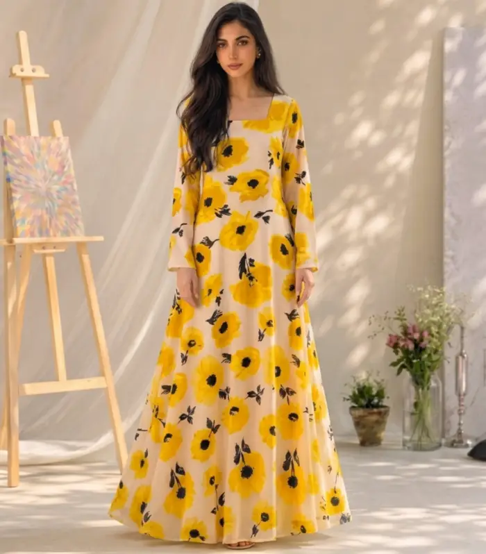 Partywear Frock Yellow