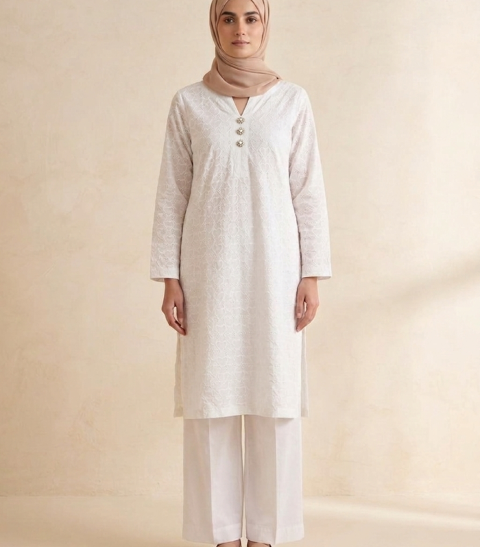 Chickenkari Co-ord White